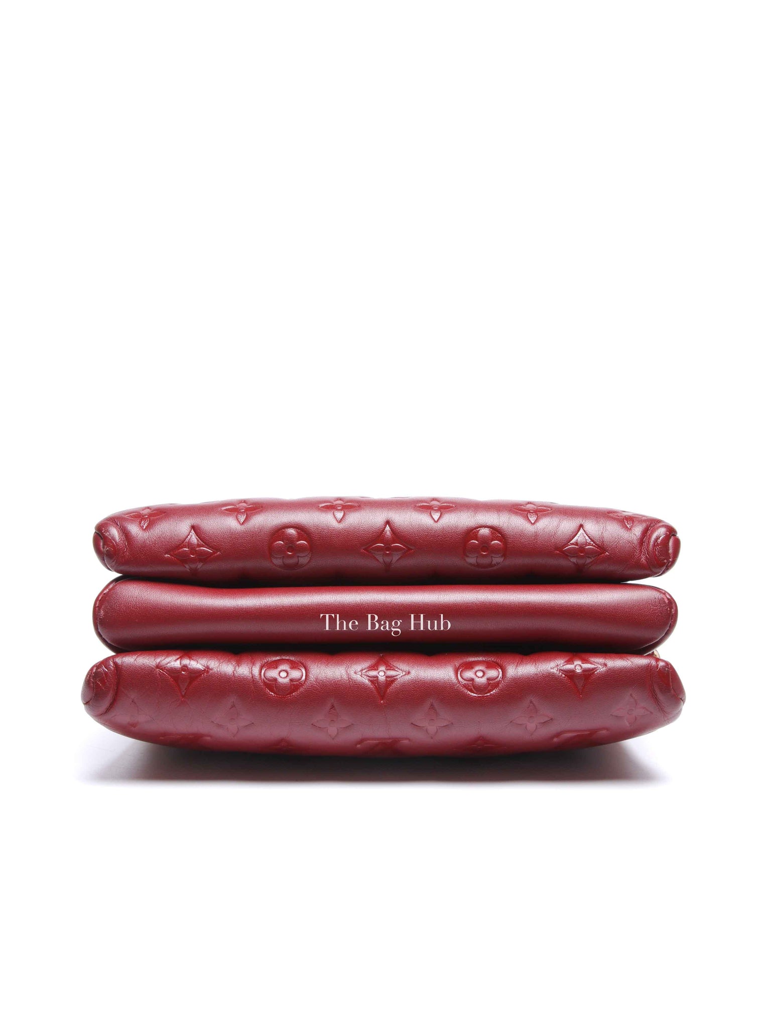 Louis Vuitton Wine Lambskin Embossed Monogram Coussin PM Bag