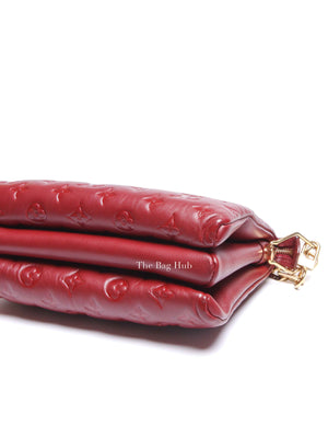 Louis Vuitton Wine Lambskin Embossed Monogram Coussin PM Bag