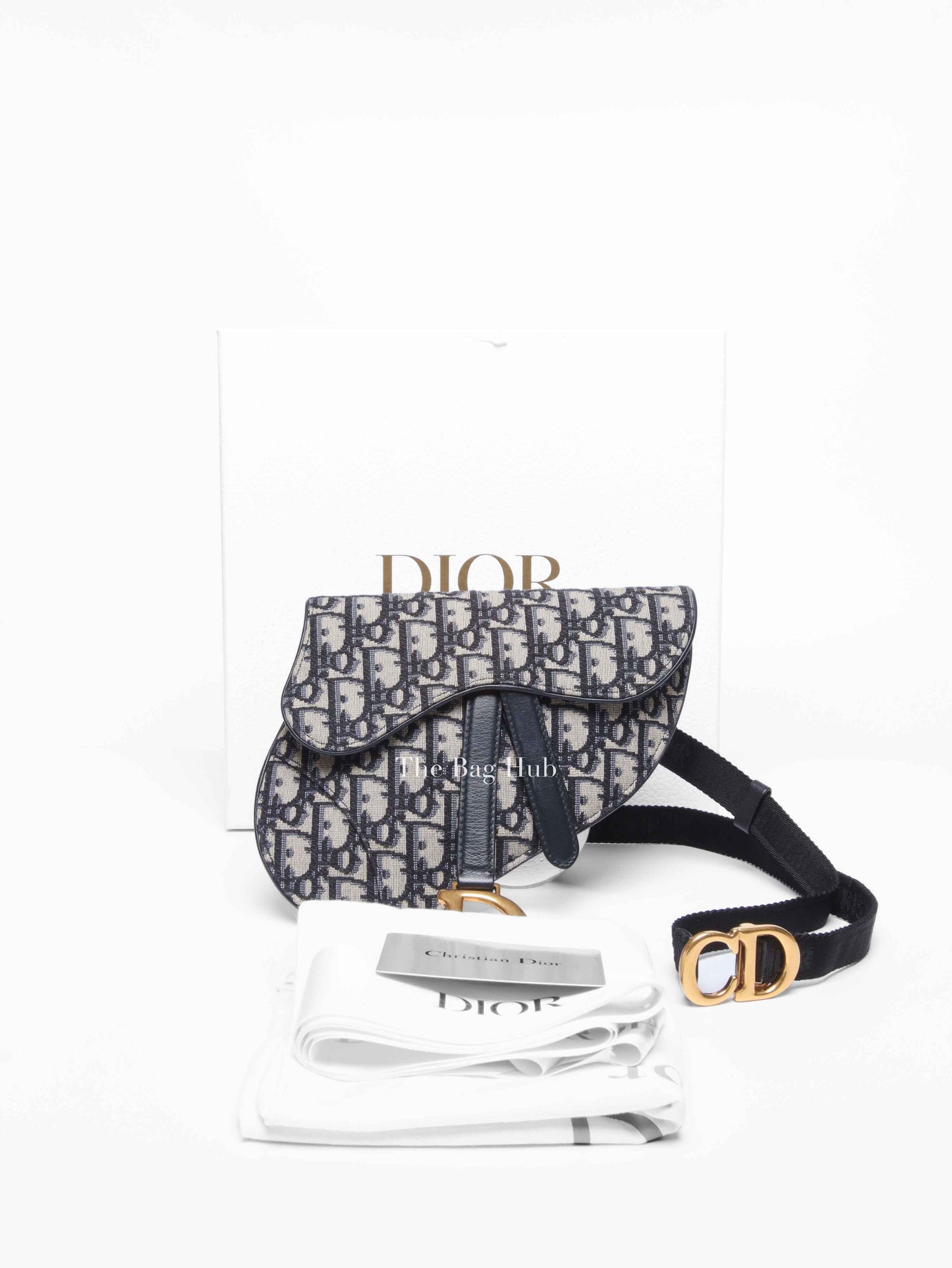 Dior Blue Oblique Canvas Saddle Belt Bag