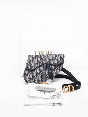Dior Blue Oblique Canvas Saddle Belt Bag