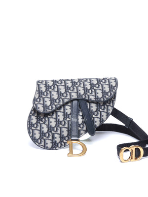 Dior Blue Oblique Canvas Saddle Belt Bag