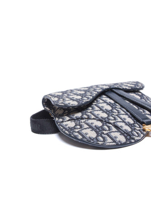 Dior Blue Oblique Canvas Saddle Belt Bag