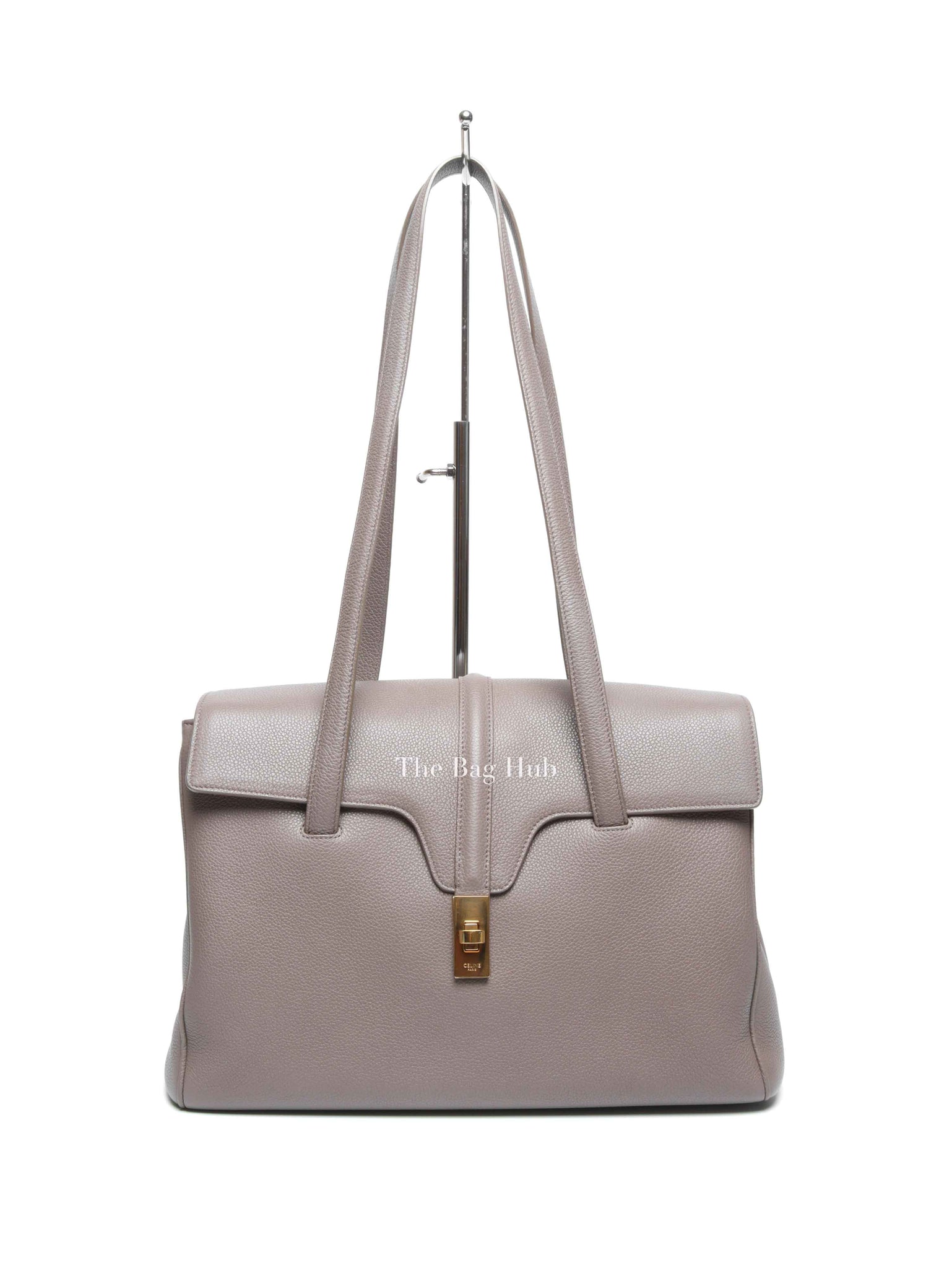Celine Grey Grained Leather Soft 16 Medium Bag
