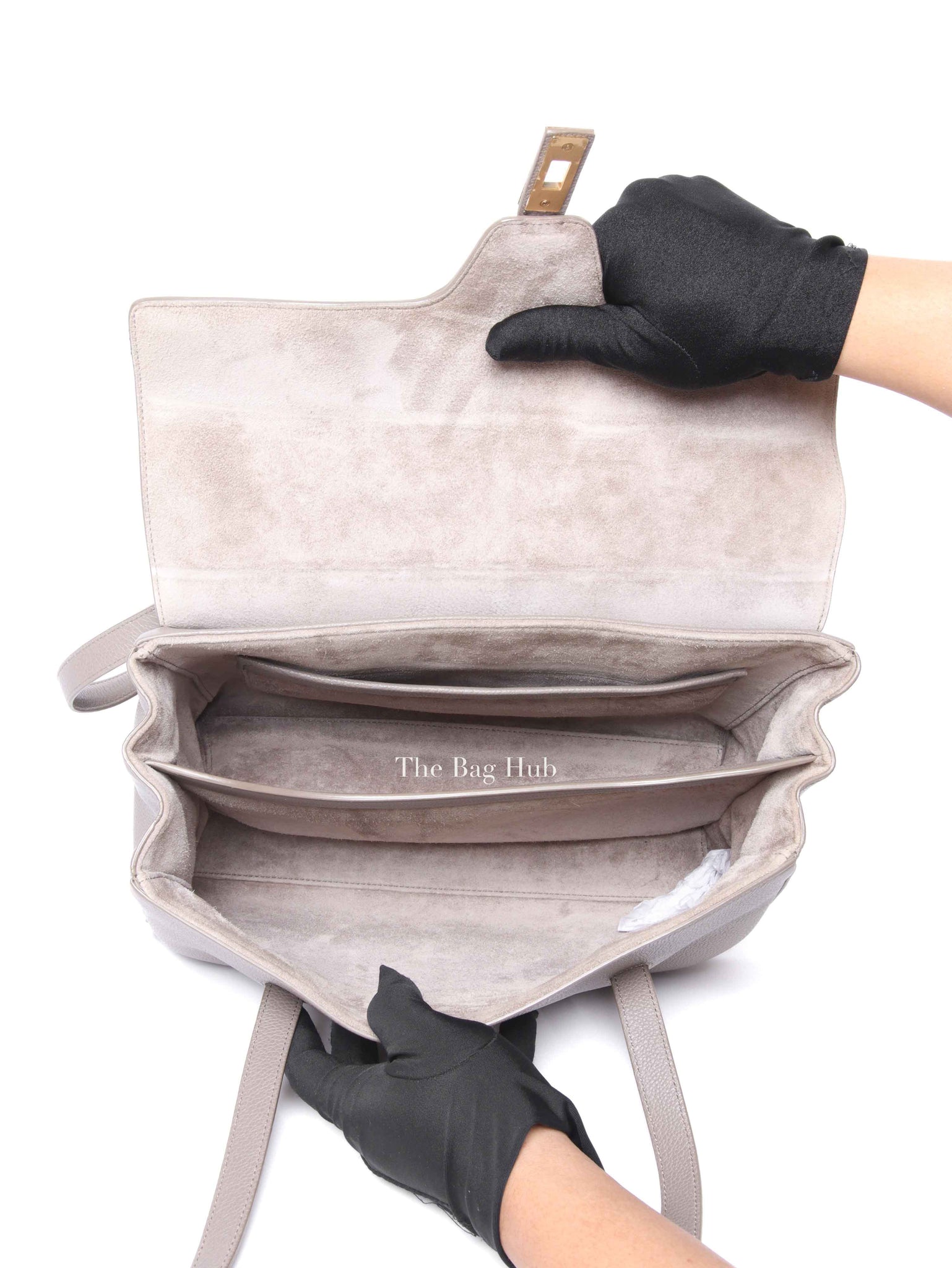 Celine Grey Grained Leather Soft 16 Medium Bag