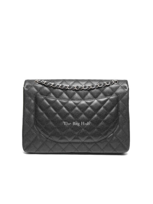 Chanel Black Quilted Caviar Maxi Classic Single Flap Bag SHW