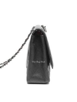 Chanel Black Quilted Caviar Maxi Classic Single Flap Bag SHW