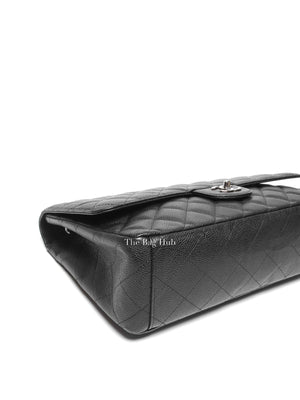 Chanel Black Quilted Caviar Maxi Classic Single Flap Bag SHW
