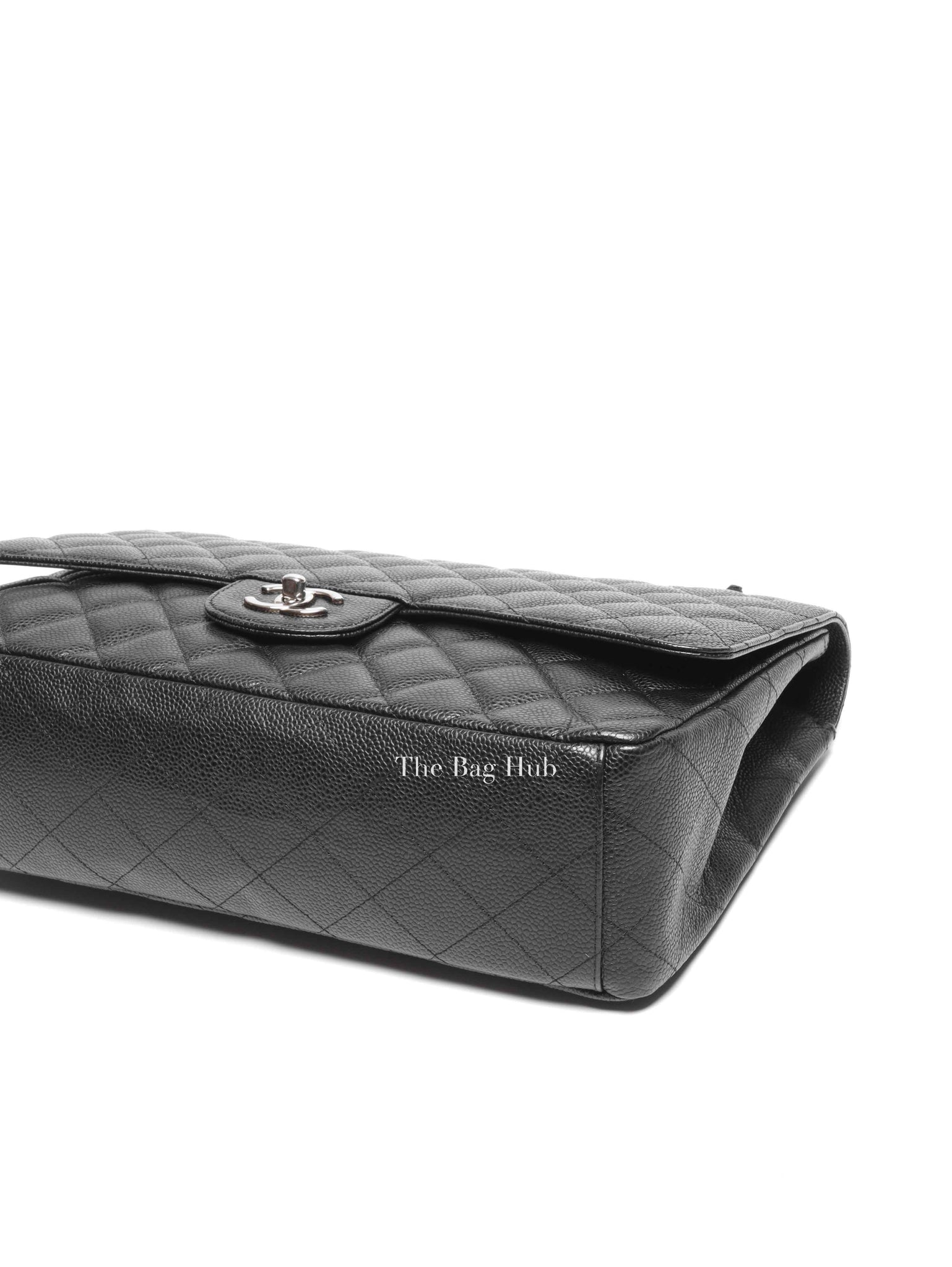Chanel Black Quilted Caviar Maxi Classic Single Flap Bag SHW