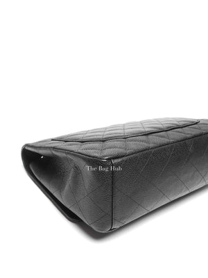 Chanel Black Quilted Caviar Maxi Classic Single Flap Bag SHW