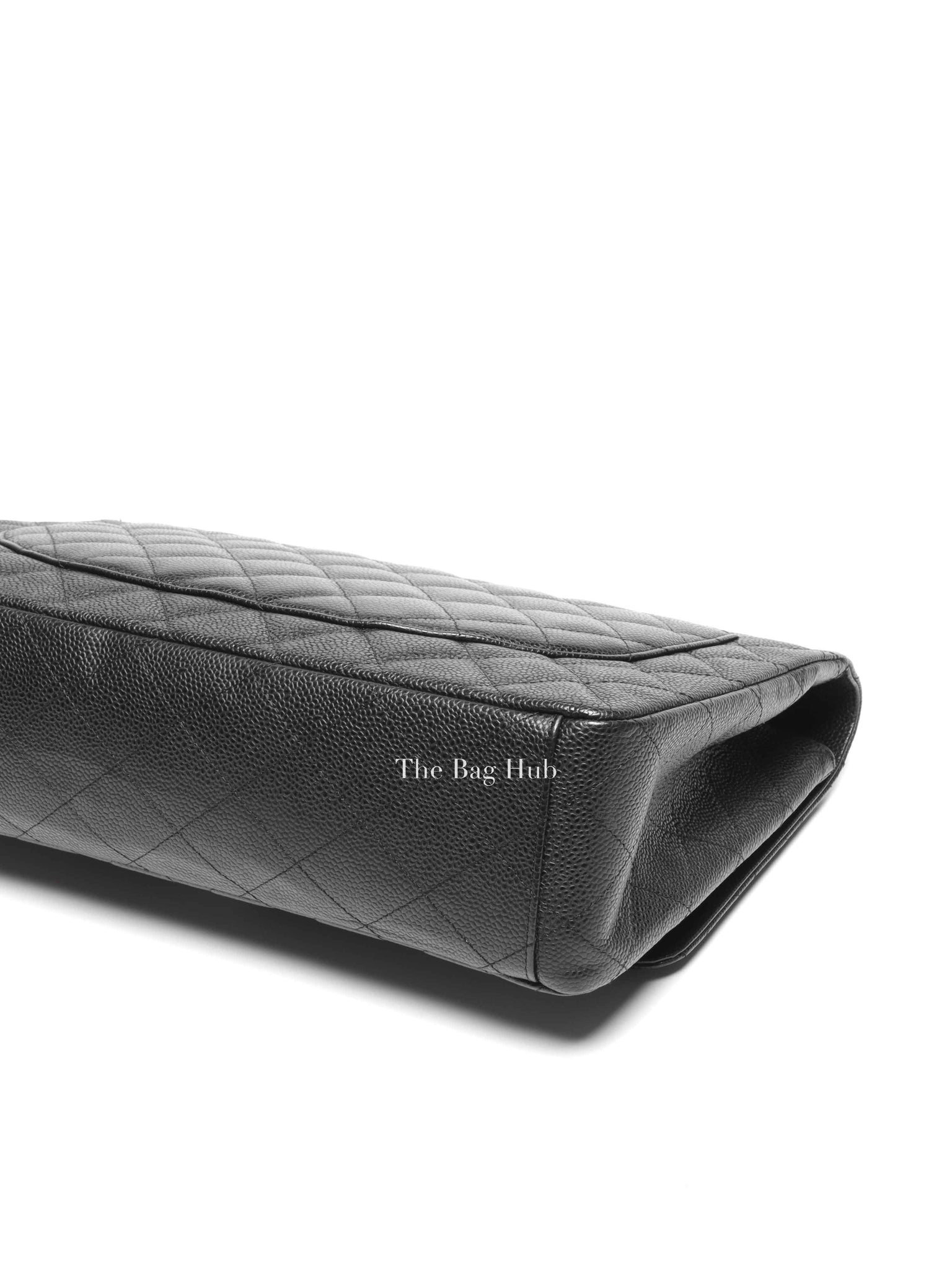 Chanel Black Quilted Caviar Maxi Classic Single Flap Bag SHW