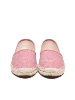 Gucci Pink GG Canvas and Leather Espadrille Flats Size 36