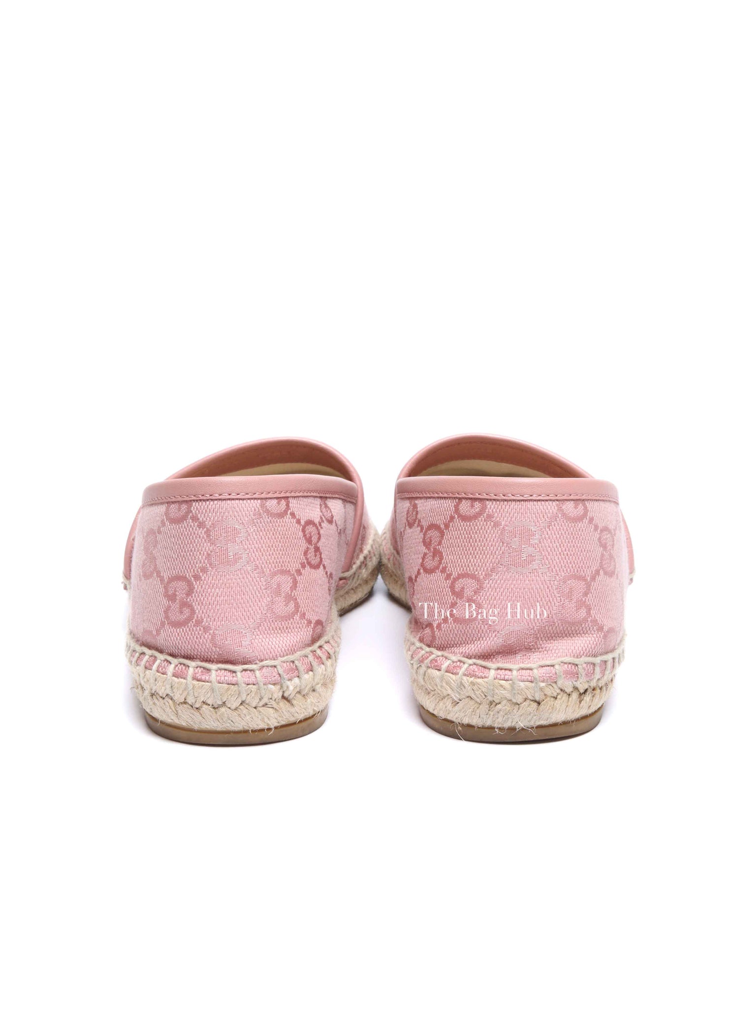Gucci Pink GG Canvas and Leather Espadrille Flats Size 36