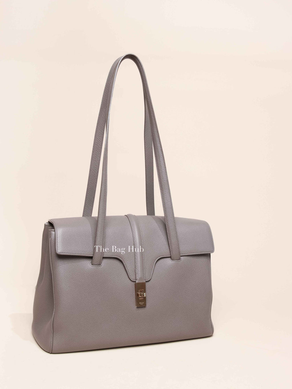 Celine Grey Grained Leather Soft 16 Medium Bag