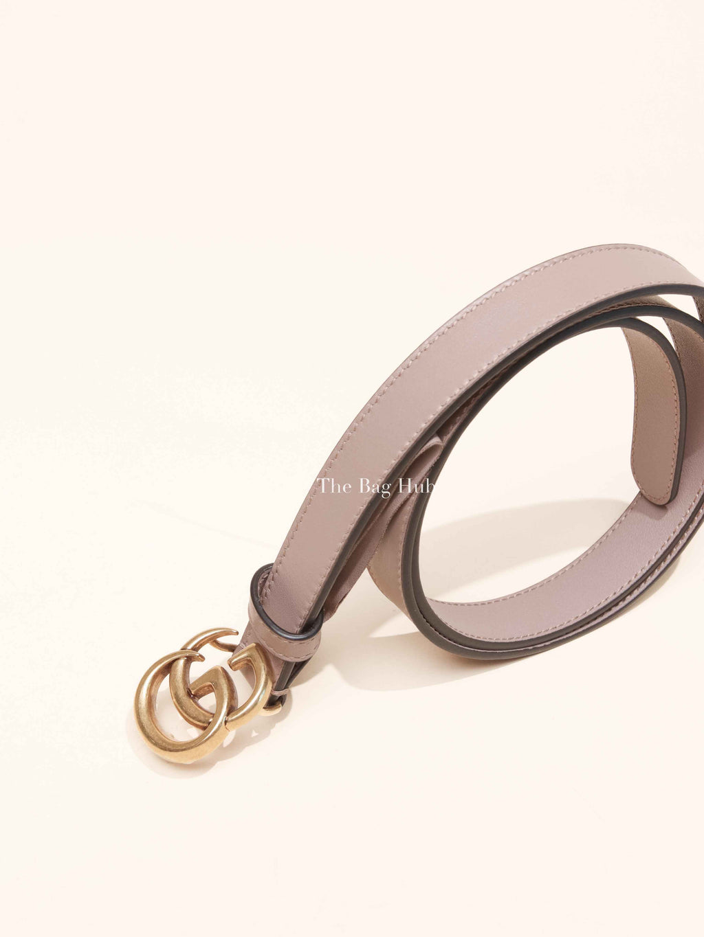 Gucci Nude Leather GG Marmont Thin Belt Size 85