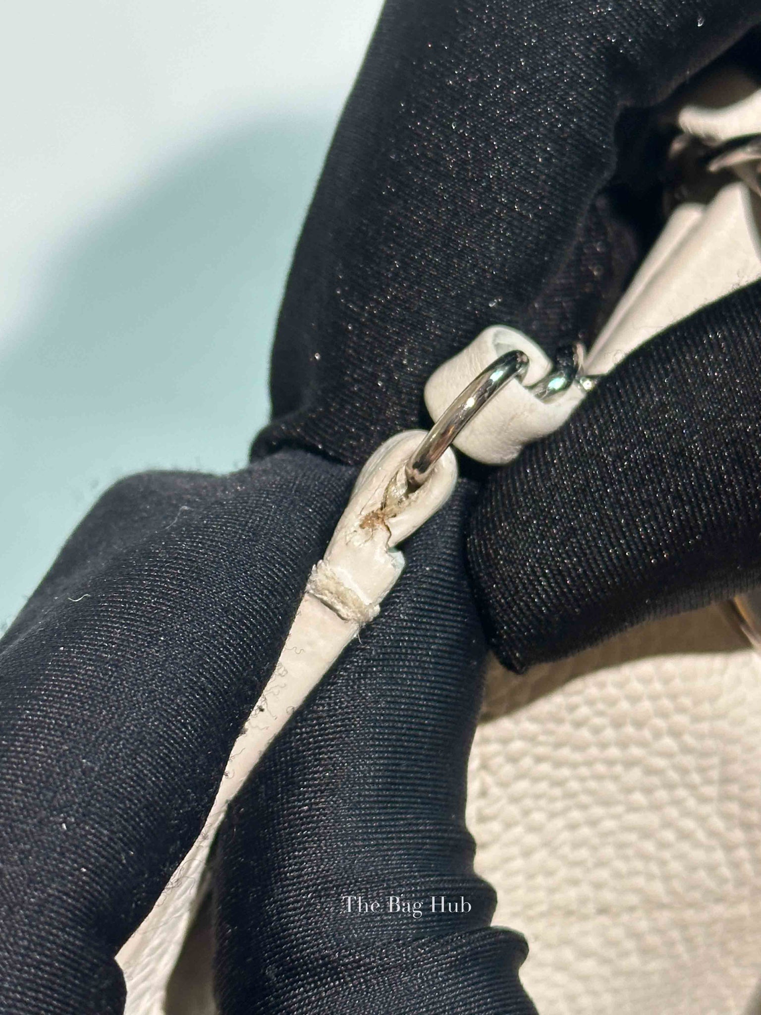 Chanel White Caviar Stitched CC Pocket Tote Bag