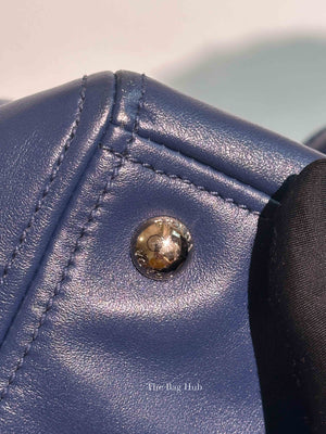 Prada Blue Soft Calf Double Zip Shoulder Bag