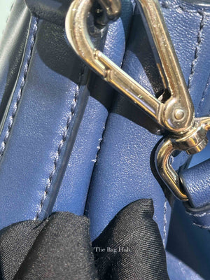 Prada Blue Soft Calf Double Zip Shoulder Bag