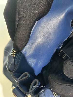 Prada Blue Soft Calf Double Zip Shoulder Bag
