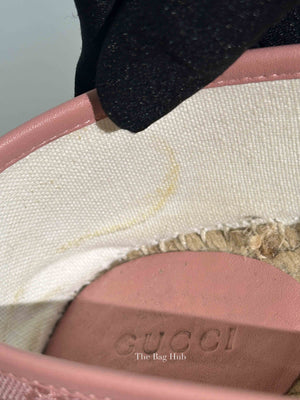 Gucci Pink GG Canvas and Leather Espadrille Flats Size 36