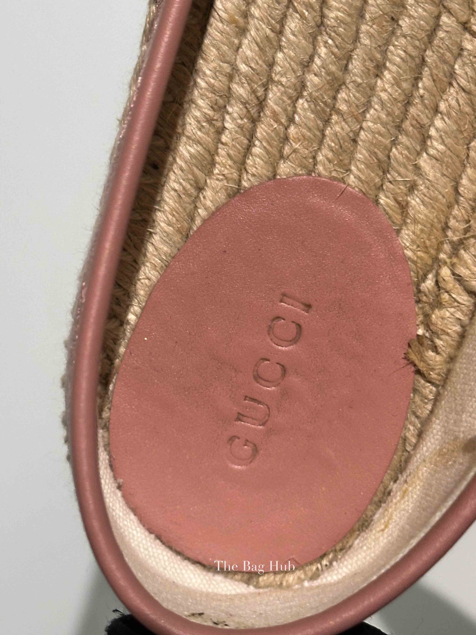 Gucci Pink GG Canvas and Leather Espadrille Flats Size 36