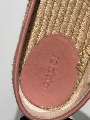 Gucci Pink GG Canvas and Leather Espadrille Flats Size 36