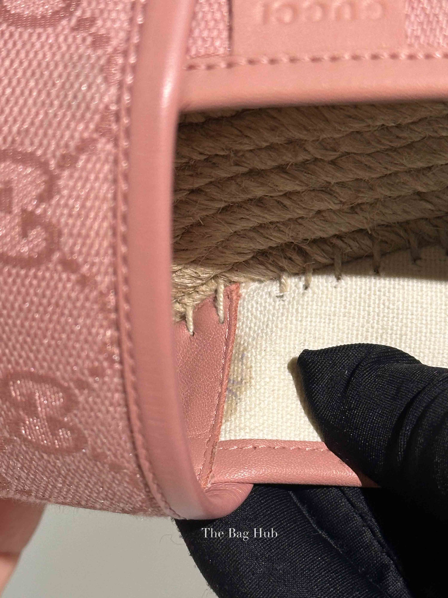 Gucci Pink GG Canvas and Leather Espadrille Flats Size 36