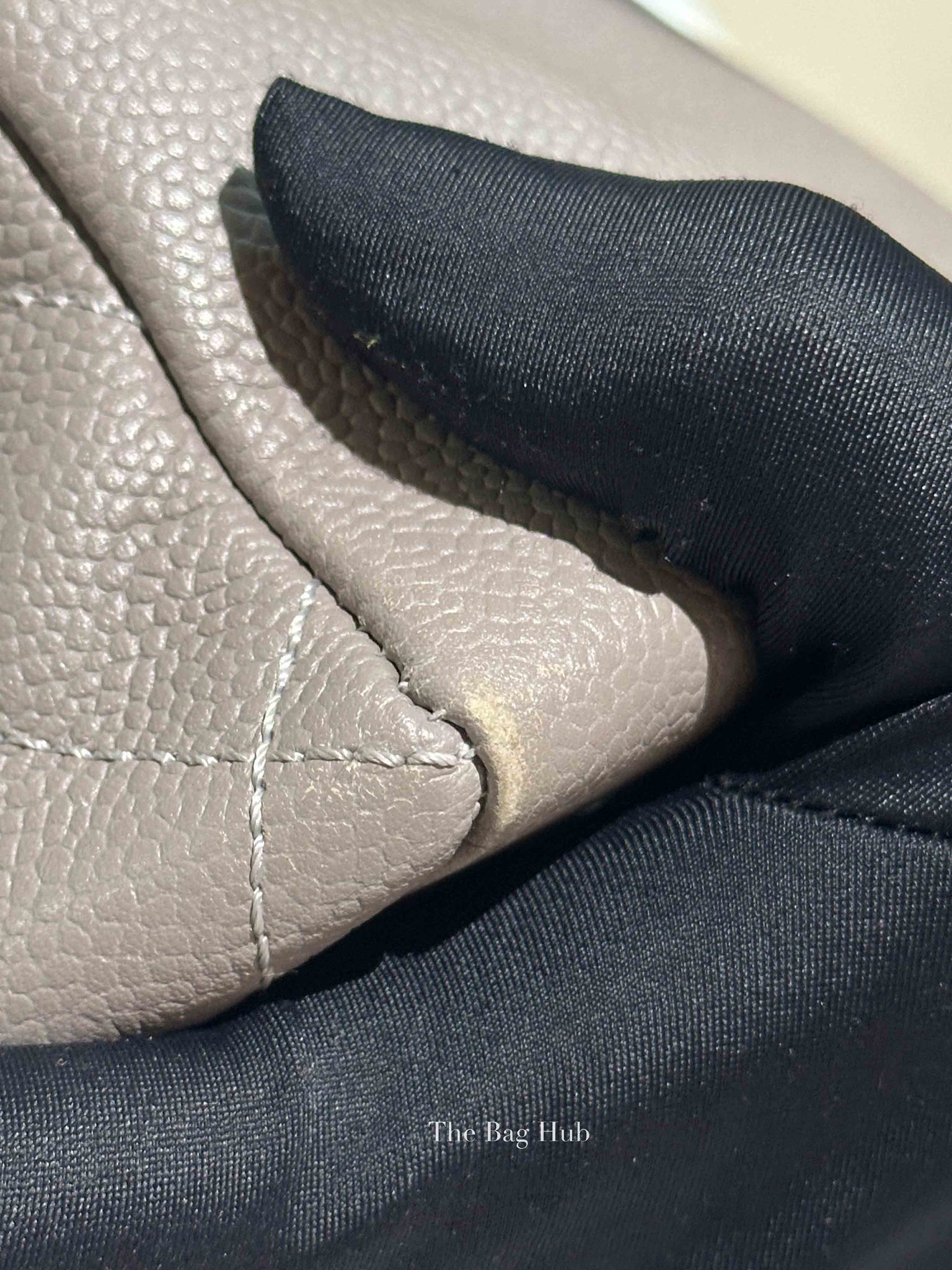 Chanel Gray Caviar Quilted Grand Shopping Tote Bag