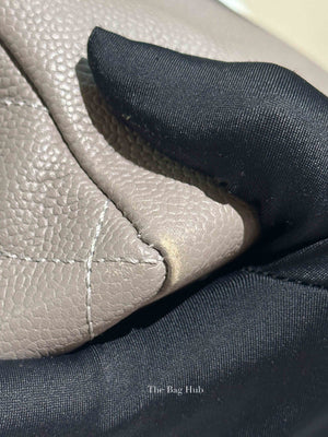 Chanel Gray Caviar Quilted Grand Shopping Tote Bag