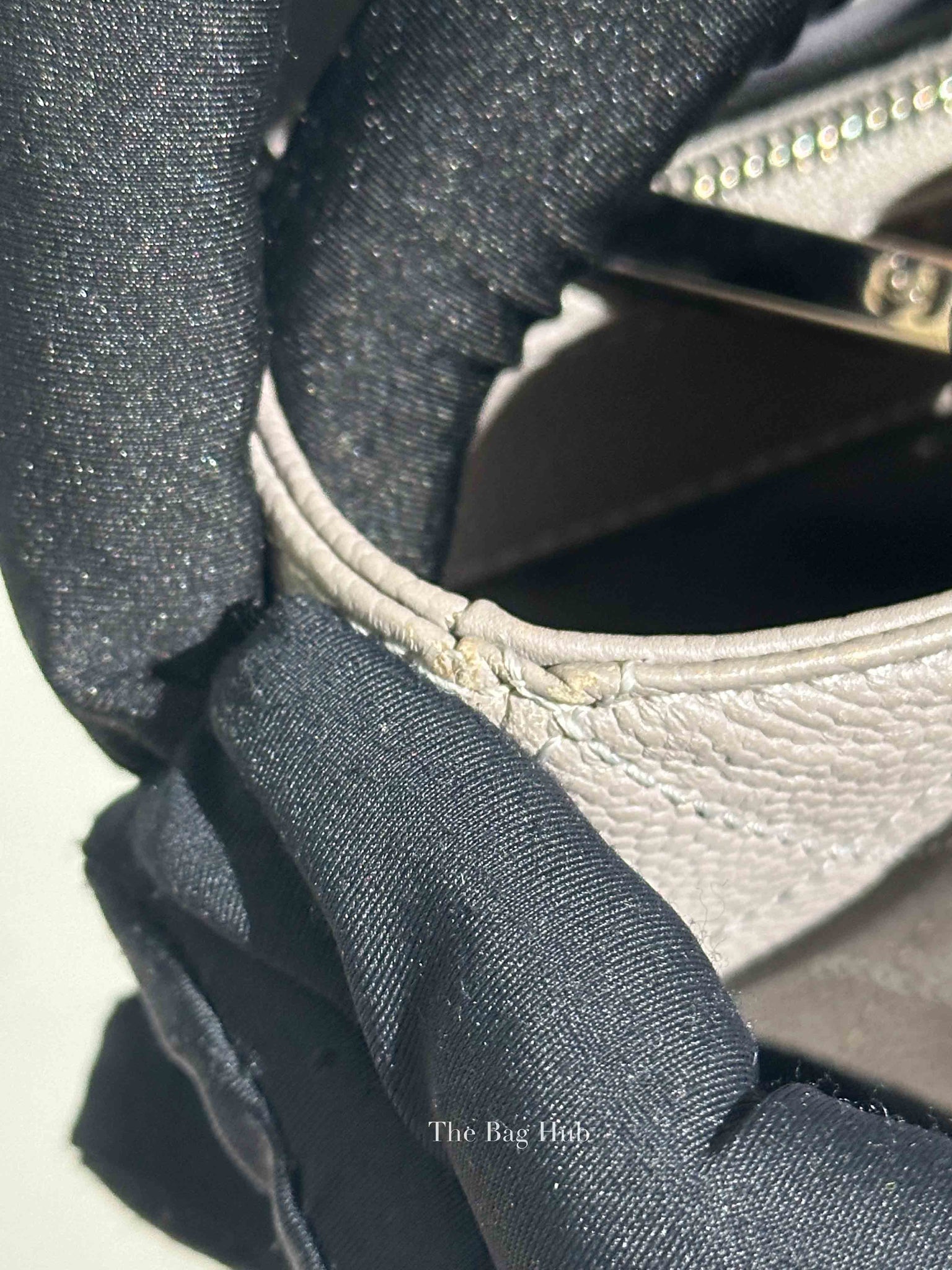 Chanel Gray Caviar Quilted Grand Shopping Tote Bag