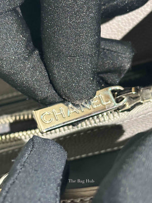 Chanel Gray Caviar Quilted Grand Shopping Tote Bag
