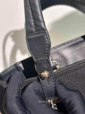 Chanel Black Canvas Paris Biarritz PM Tote Bag