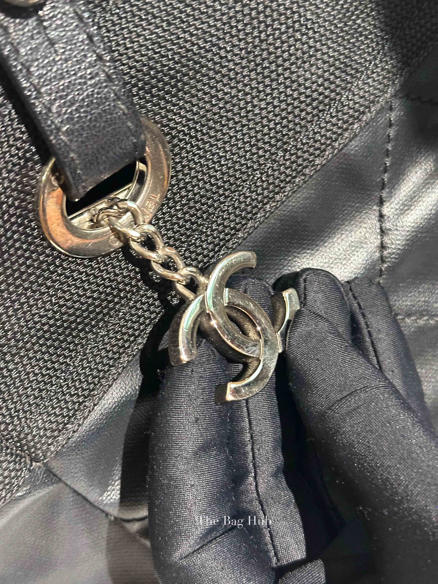 Chanel Black Canvas Paris Biarritz PM Tote Bag