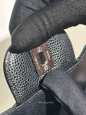 Chanel Black Quilted Caviar Maxi Classic Single Flap Bag SHW