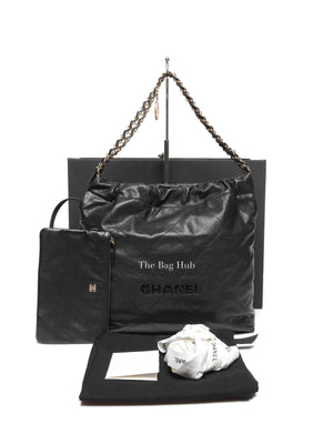 Chanel Black Caviar Quilted Small 22 Shoulder Bag GHW