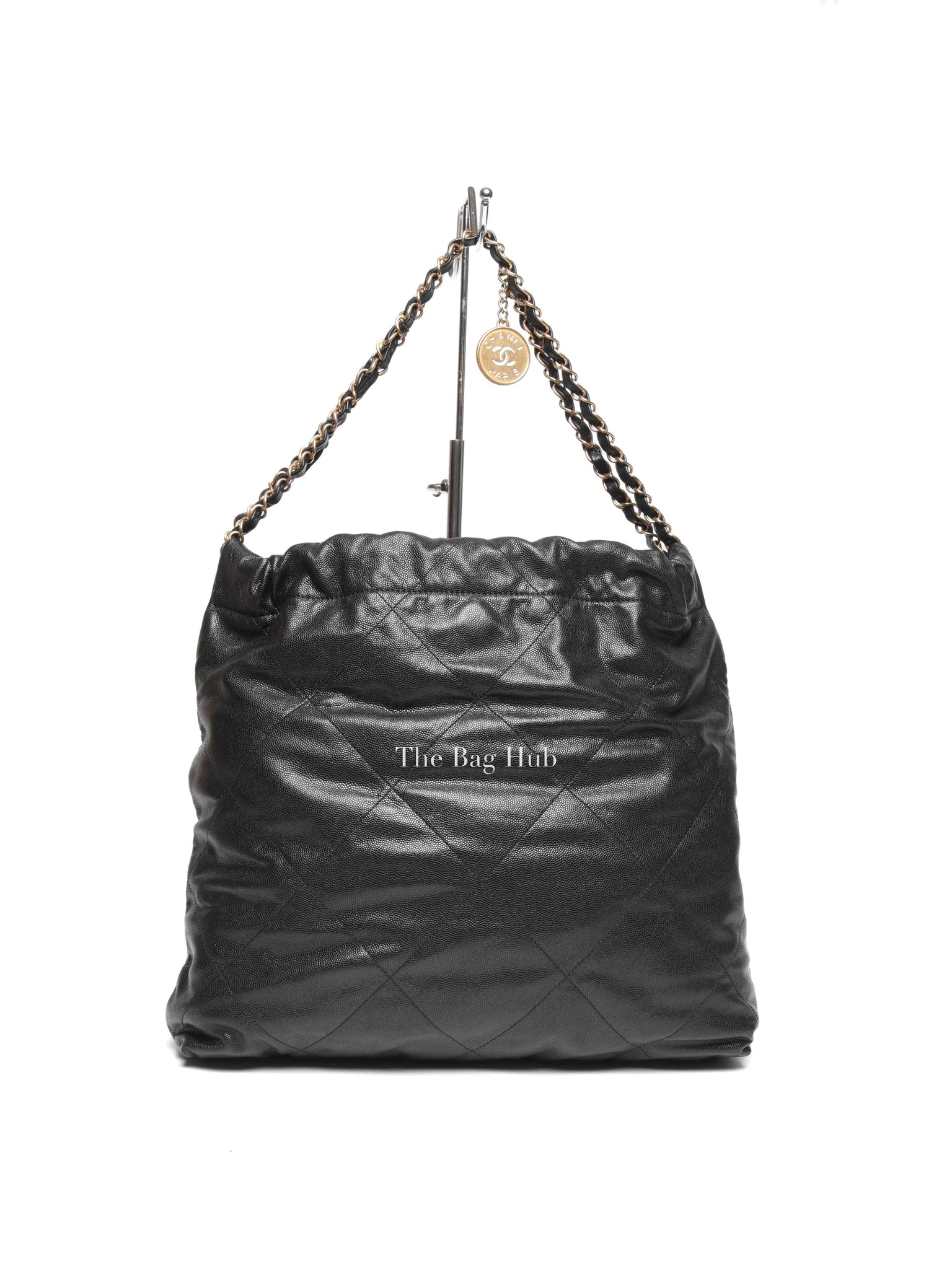 Chanel Black Caviar Quilted Small 22 Shoulder Bag GHW