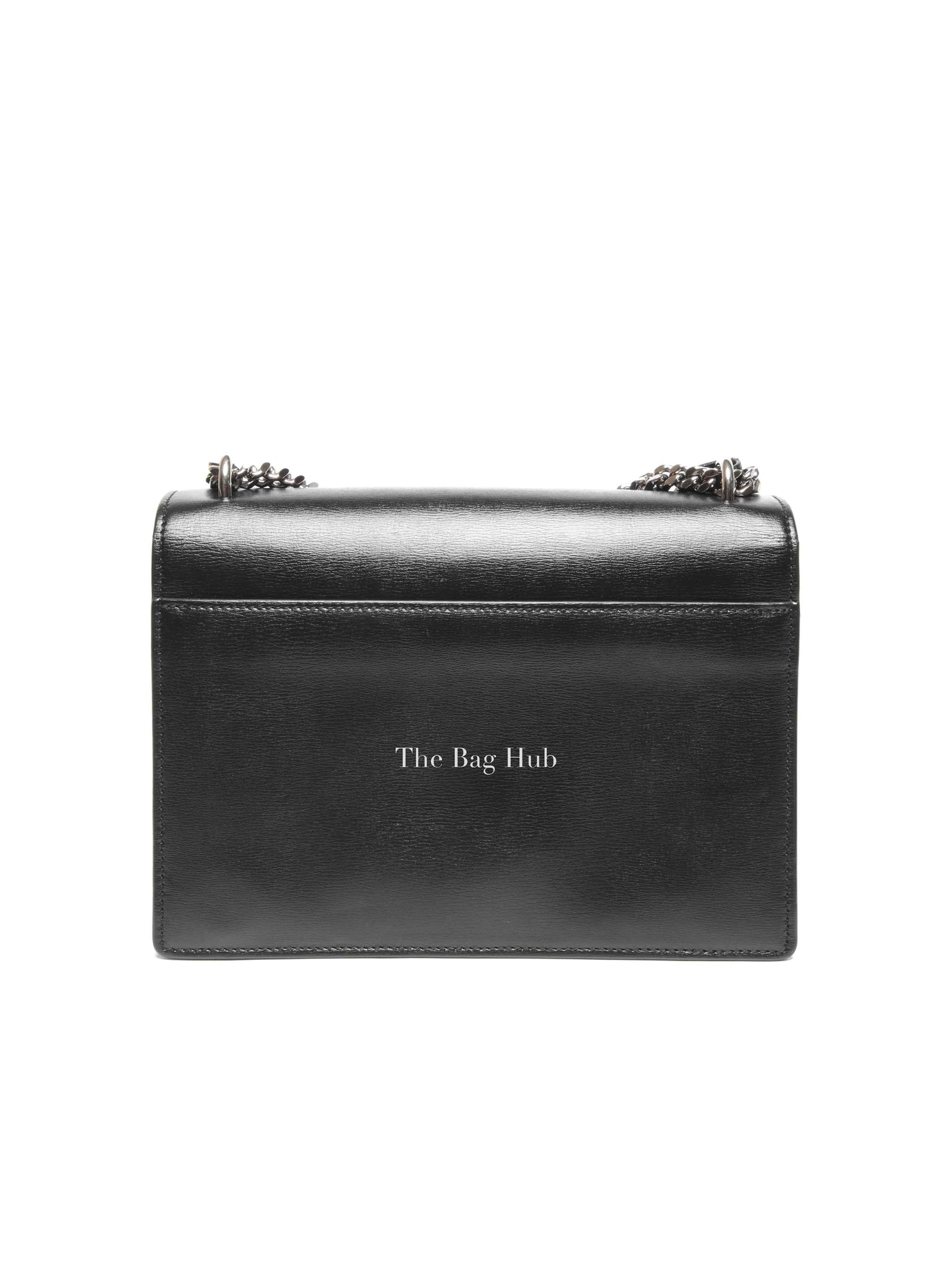Saint Laurent Noir Smooth Leather Medium Sunset Shoulder Bag SHW
