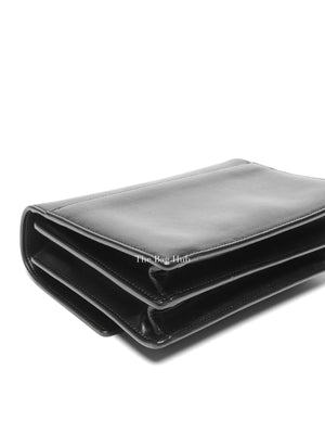 Saint Laurent Noir Smooth Leather Medium Sunset Shoulder Bag SHW