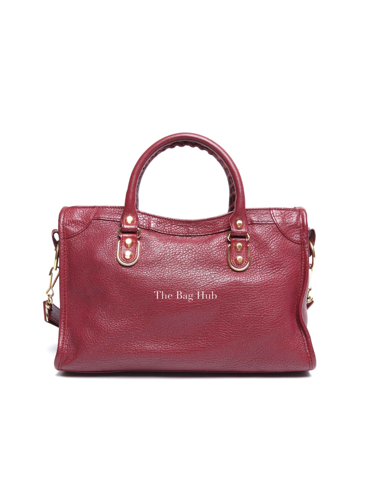 Balenciaga Burgundy Chevre Small Metallic City Edge Bag GHW