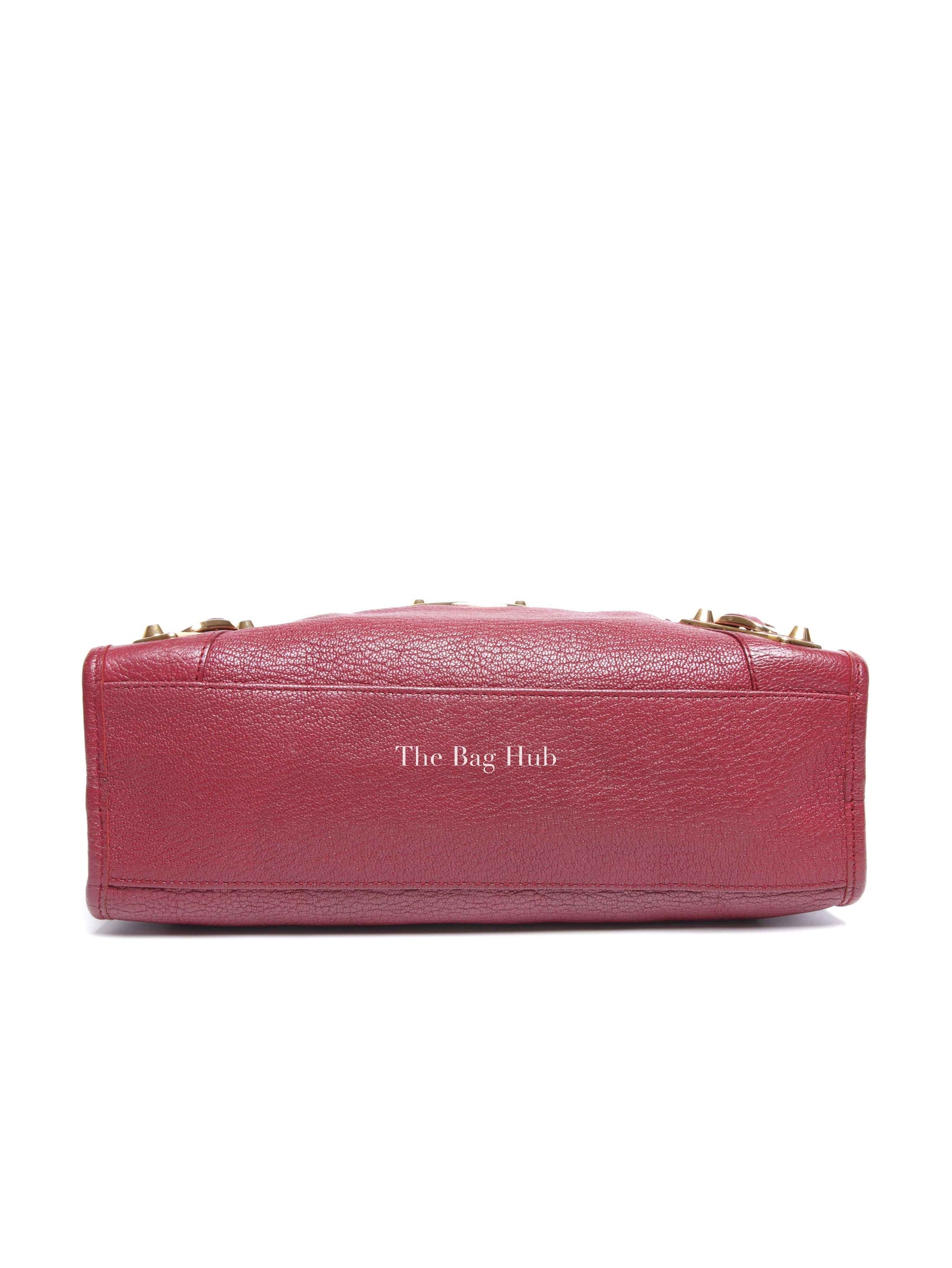 Balenciaga Burgundy Chevre Small Metallic City Edge Bag GHW