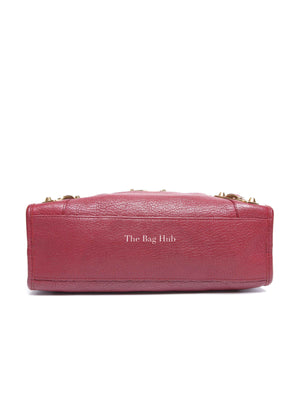 Balenciaga Burgundy Chevre Small Metallic City Edge Bag GHW