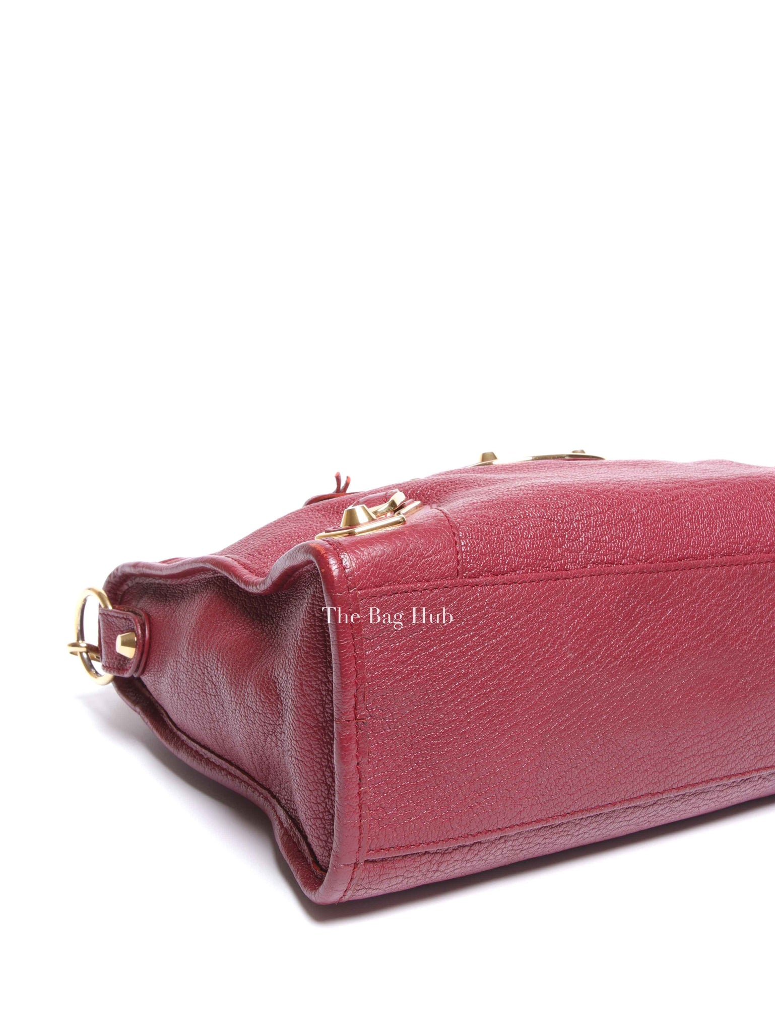 Balenciaga Burgundy Chevre Small Metallic City Edge Bag GHW