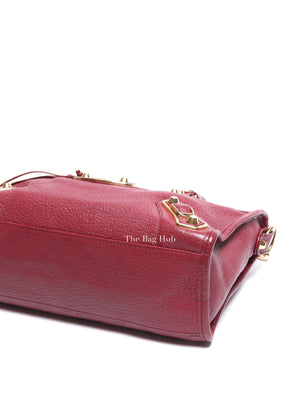 Balenciaga Burgundy Chevre Small Metallic City Edge Bag GHW