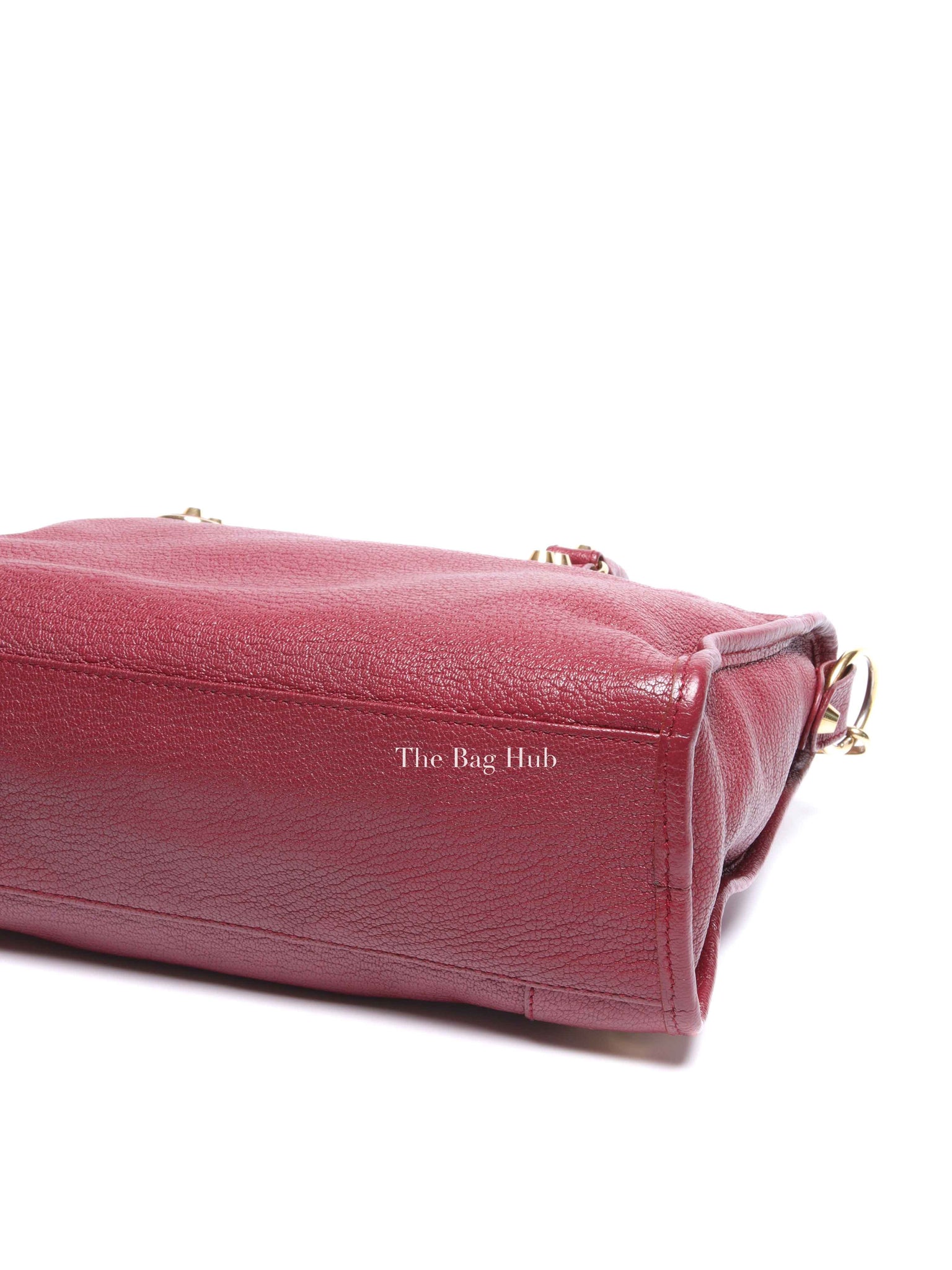 Balenciaga Burgundy Chevre Small Metallic City Edge Bag GHW