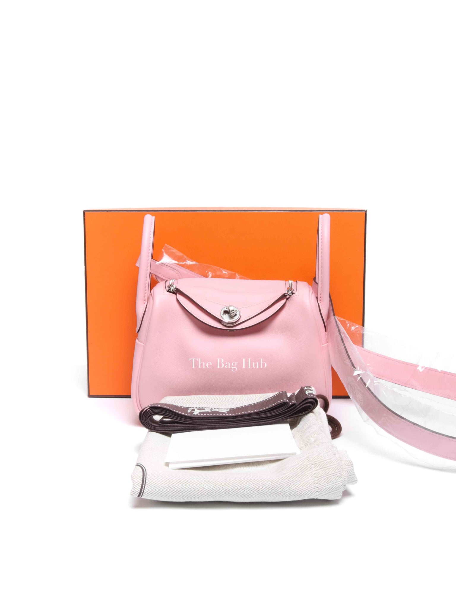 Hermes Rose Sakura Swift Mini Lindy Bag PHW