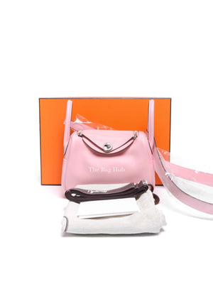 Hermes Rose Sakura Swift Mini Lindy Bag PHW