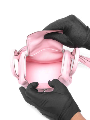 Hermes Rose Sakura Swift Mini Lindy Bag PHW