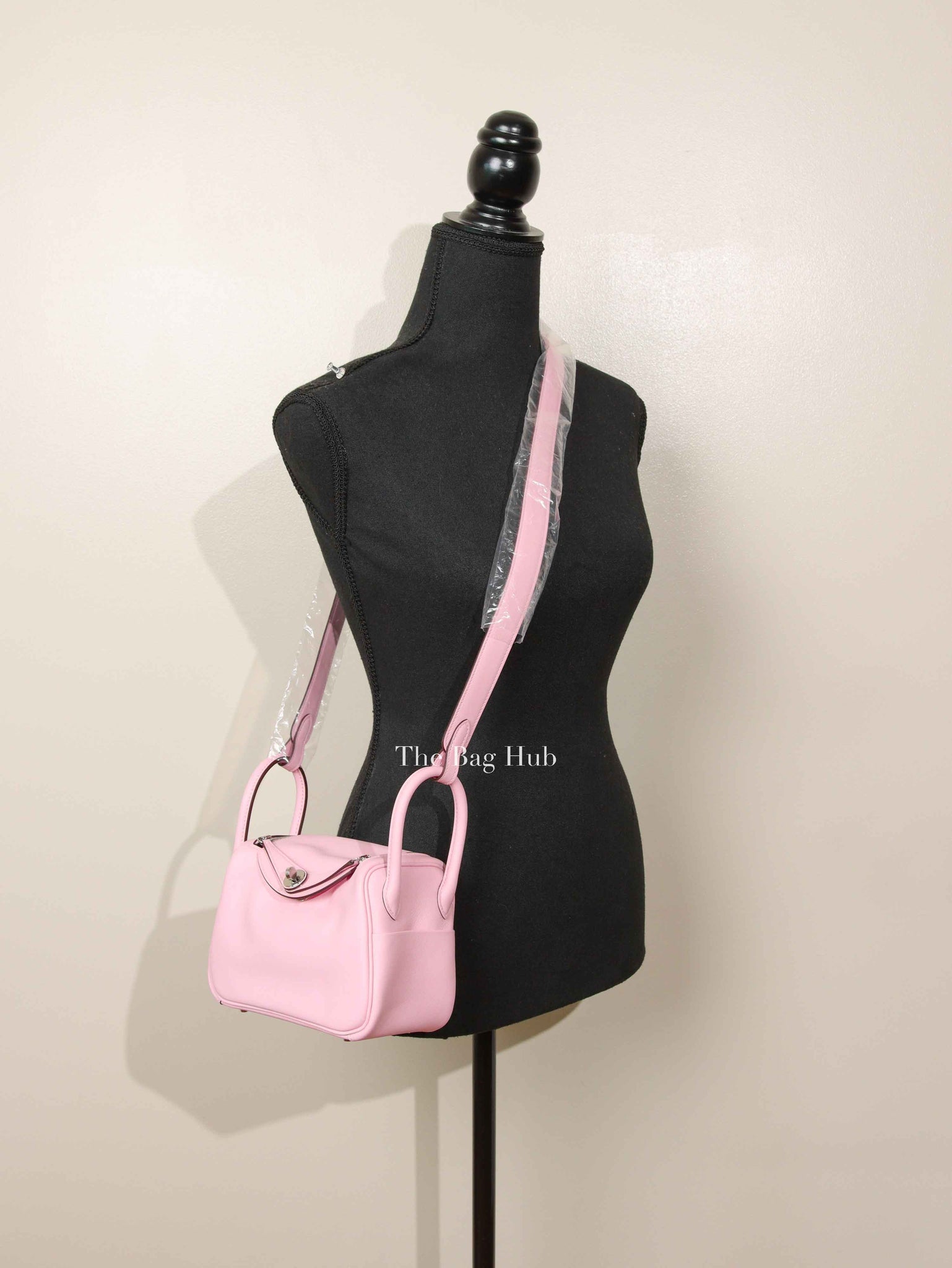 Hermes Rose Sakura Swift Mini Lindy Bag PHW