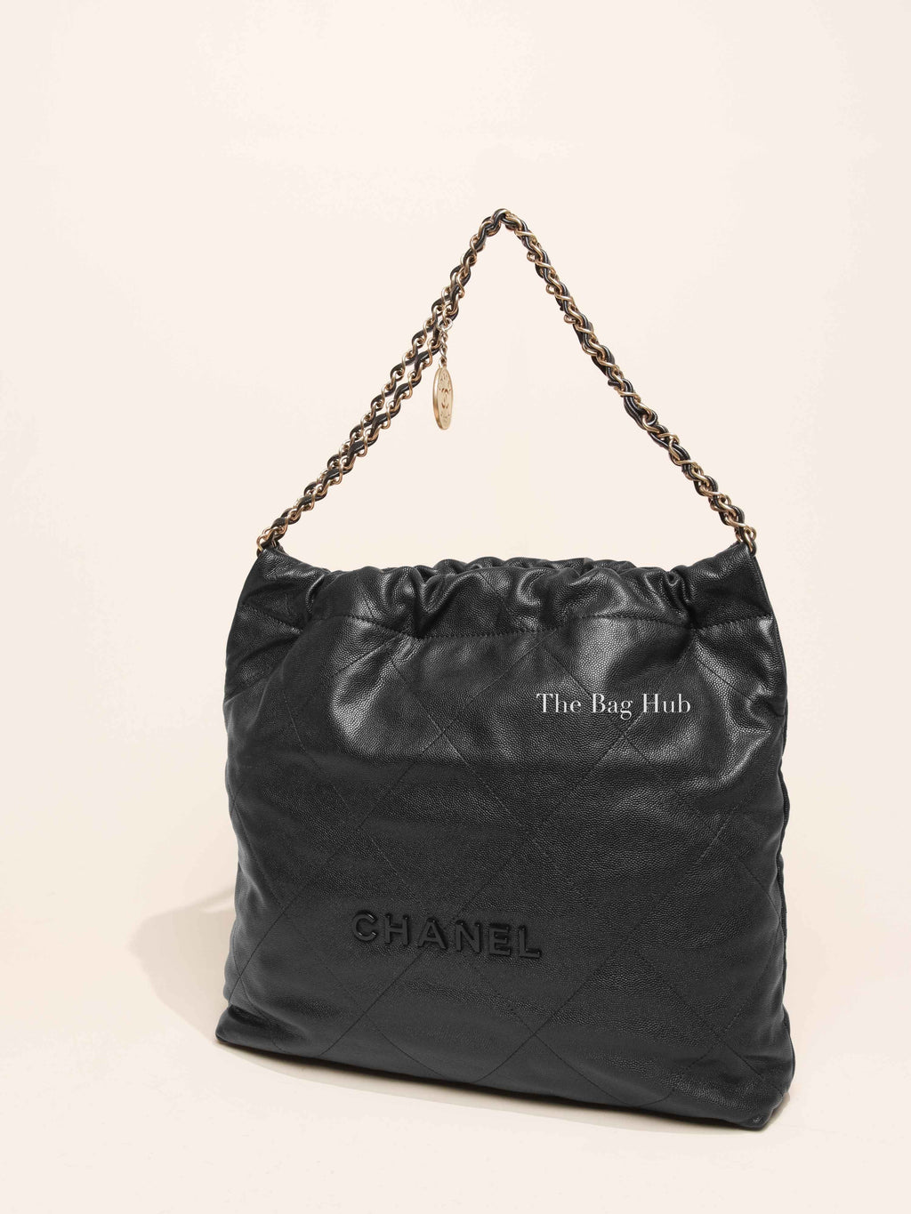 Chanel Black Caviar Quilted Small 22 Shoulder Bag GHW