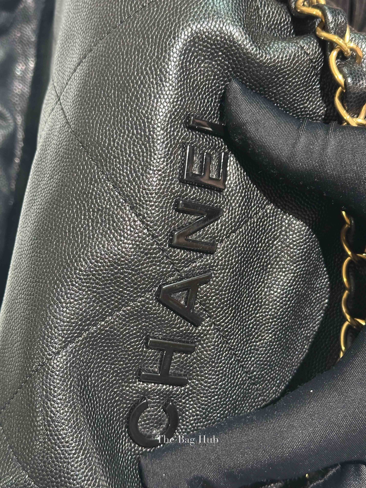 Chanel Black Caviar Quilted Small 22 Shoulder Bag GHW