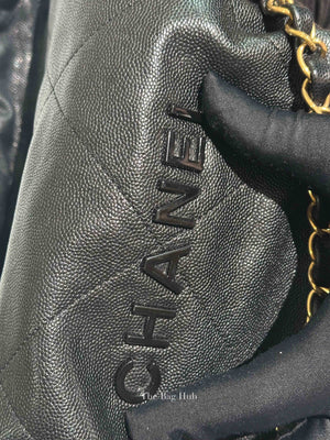 Chanel Black Caviar Quilted Small 22 Shoulder Bag GHW